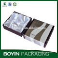 Glossy silver metallic cardstock custom skin care set packaging box wholesale